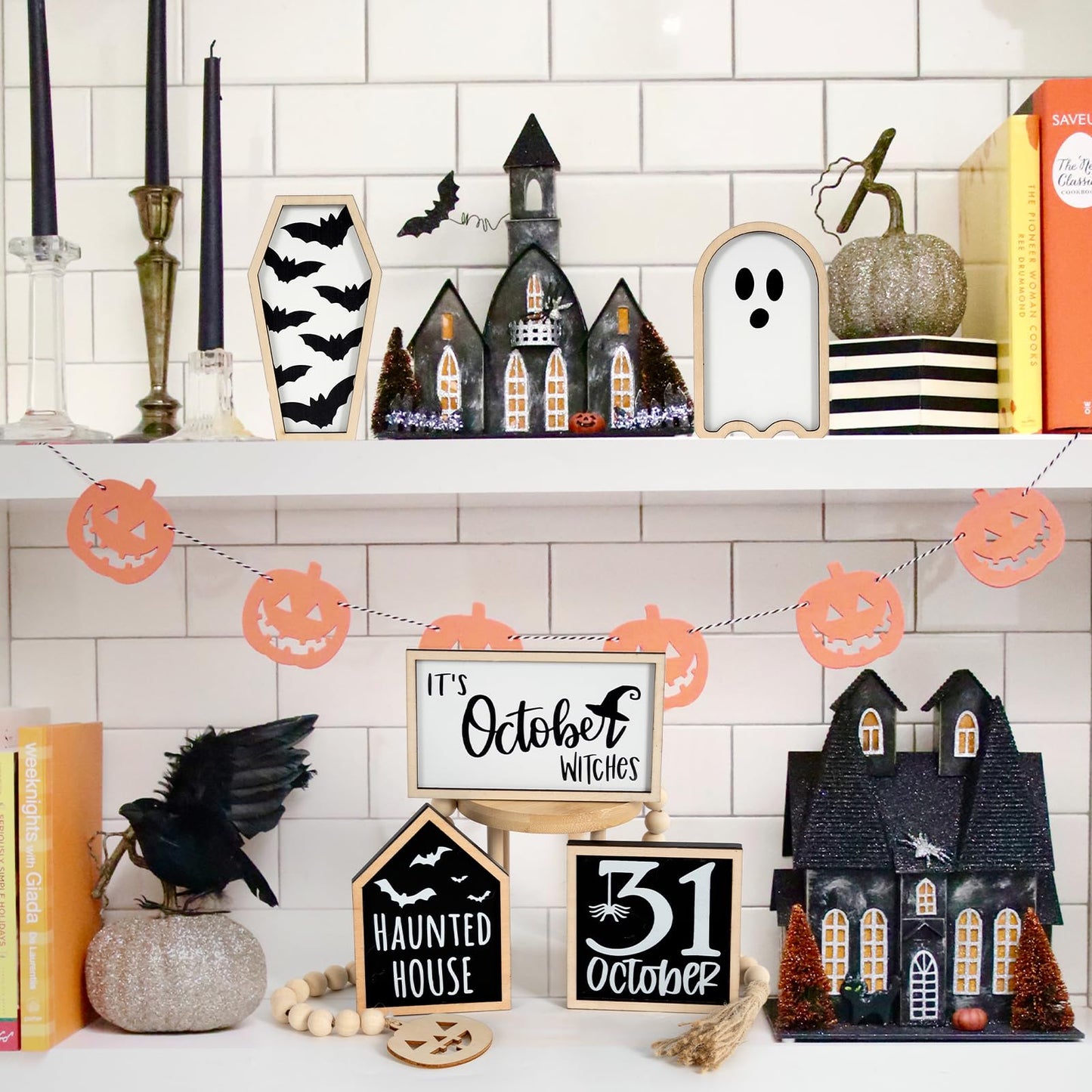 👻6PCS Halloween Tiered Tray Decor(Tiered Tray NOT Included)