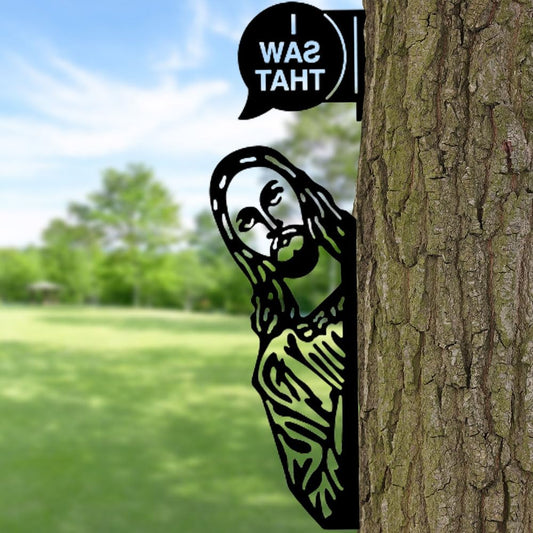 ✝️Saw That Funny Jesus Metal Sign