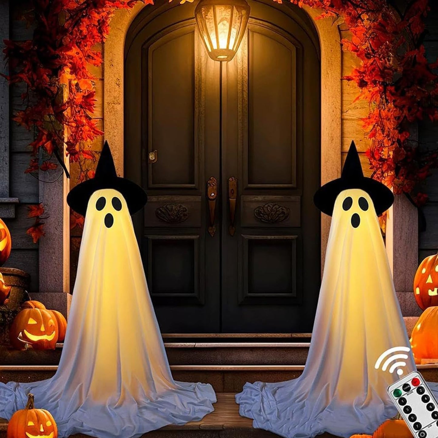 Glow Ghost Halloween Decor Witch Hat