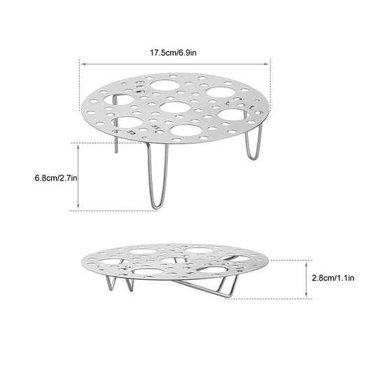 👨‍🍳Silver Stainless Steel Steamer Rack with Stand for Cooking