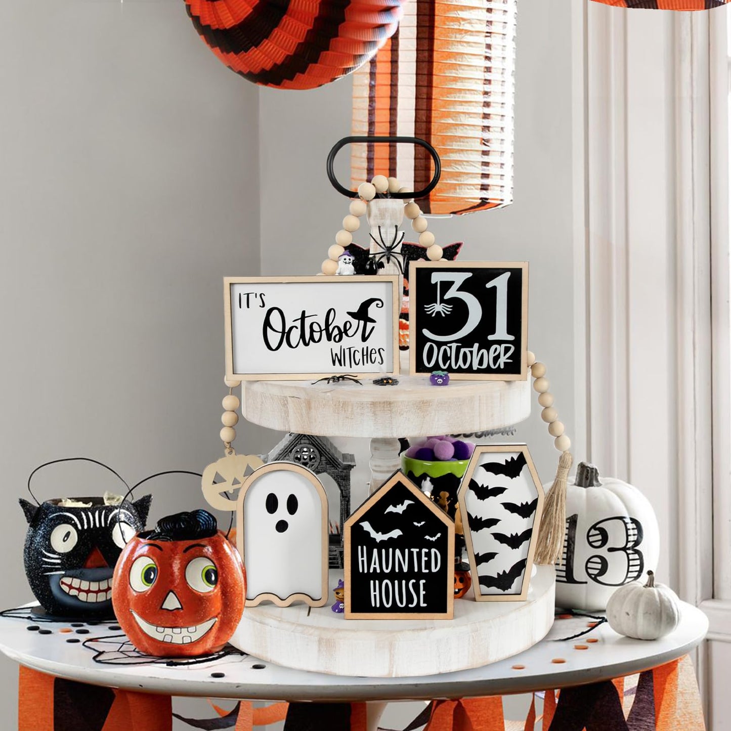 👻6PCS Halloween Tiered Tray Decor(Tiered Tray NOT Included)