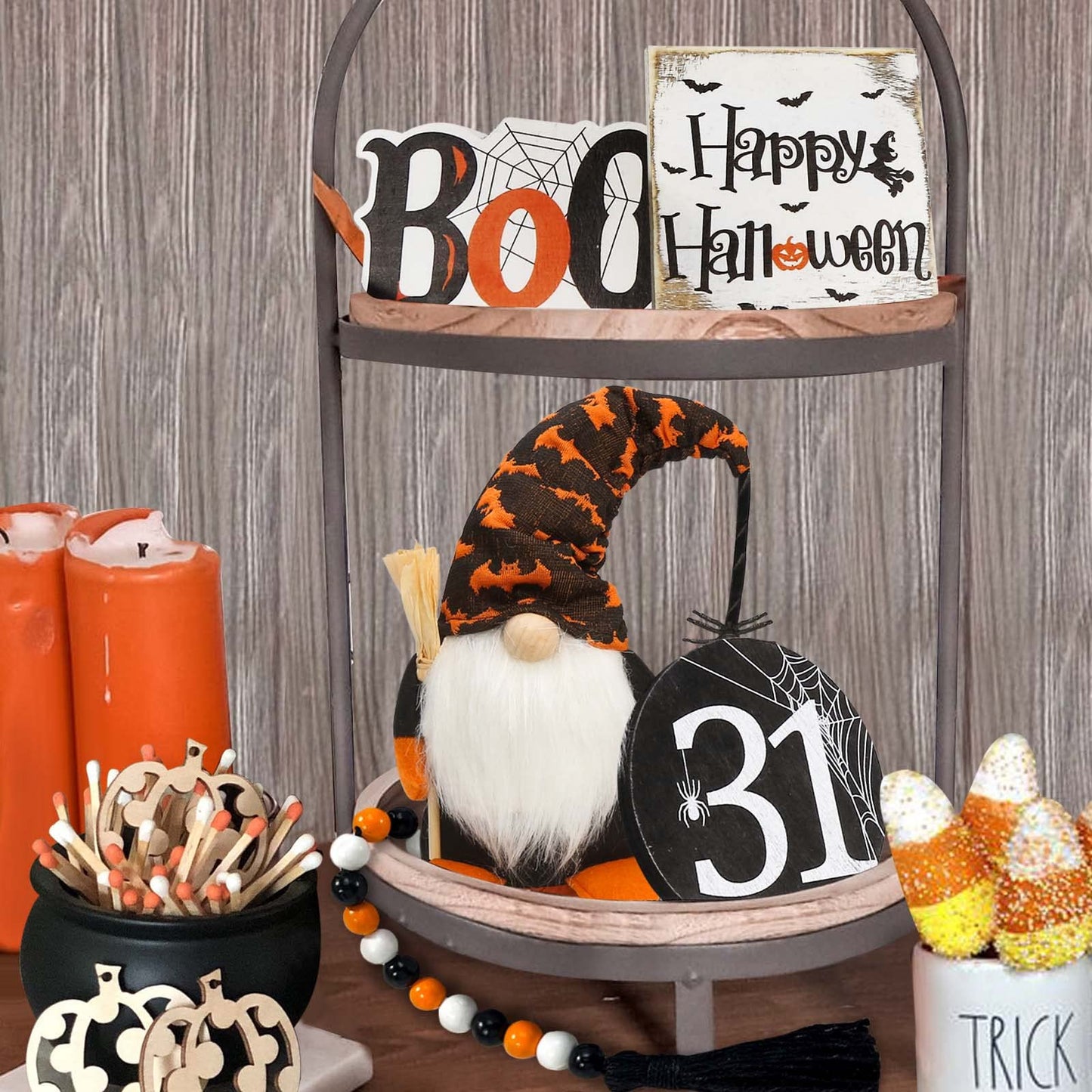 Halloween Farmhouse Rustic Tiered Tray Decor(Tiered Tray NOT Included)