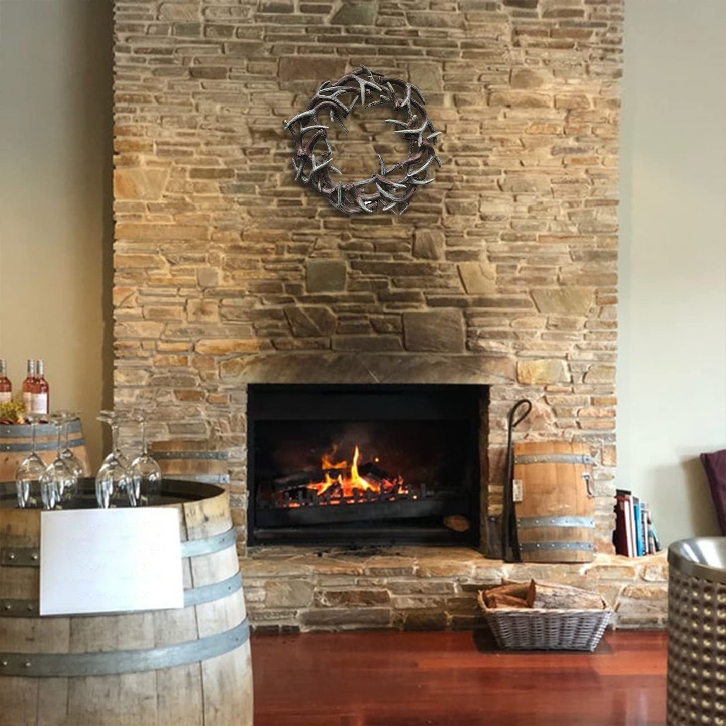 🌲🦌Handmade Rustic Farmhouse Antlers Wreath Staghorn Garland✨