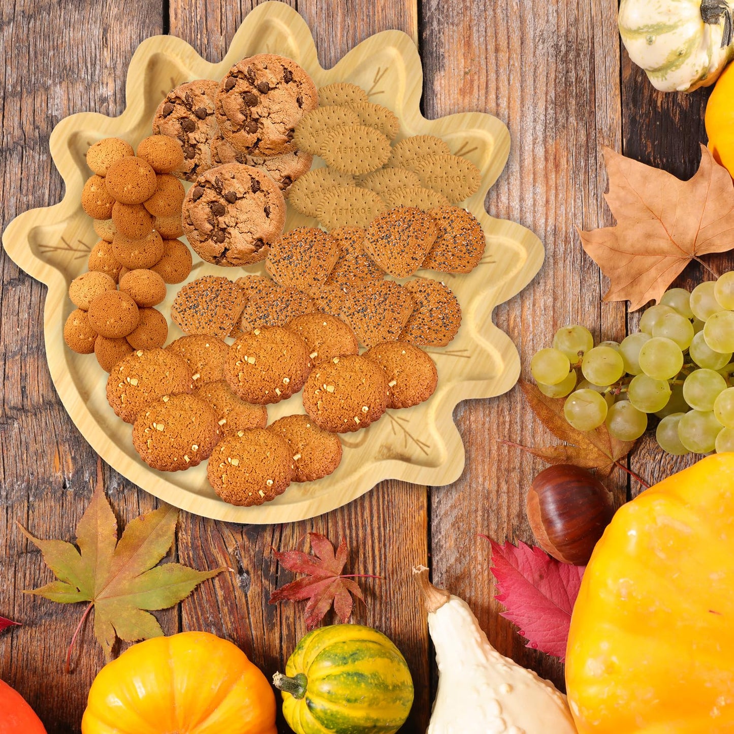 ♻Reusable Bamboo Turkey Platter(11.4"x11.4"x0.6")