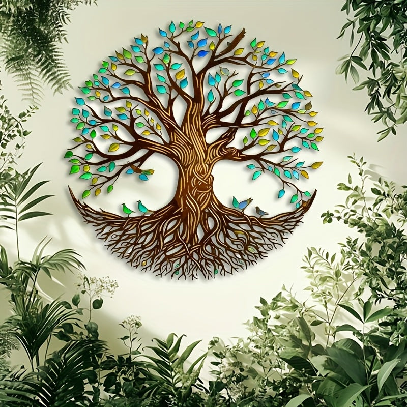Tree of Life Metal Wall Sculpture - Art Deco Iron Wall Hanging