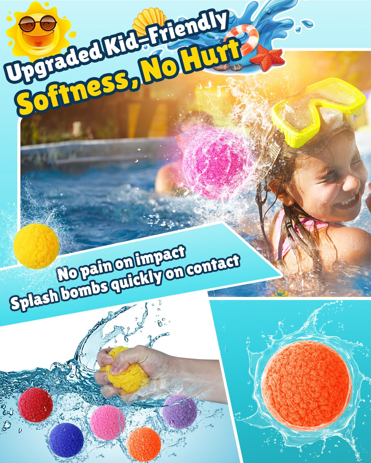 🤷‍♂️Reusable Water Balloons -Summer Pool Toys Water for Backyard Lawn Beach