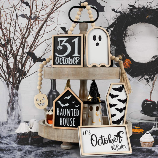 👻6PCS Halloween Tiered Tray Decor(Tiered Tray NOT Included)