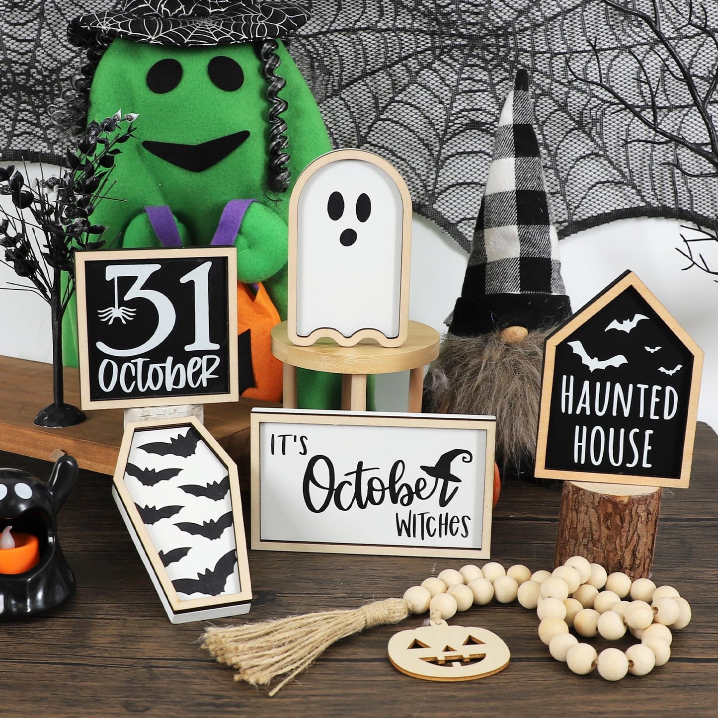 👻6PCS Halloween Tiered Tray Decor(Tiered Tray NOT Included)