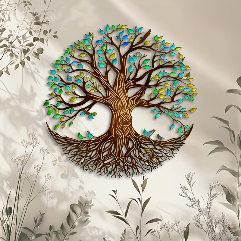 Tree of Life Metal Wall Sculpture - Art Deco Iron Wall Hanging