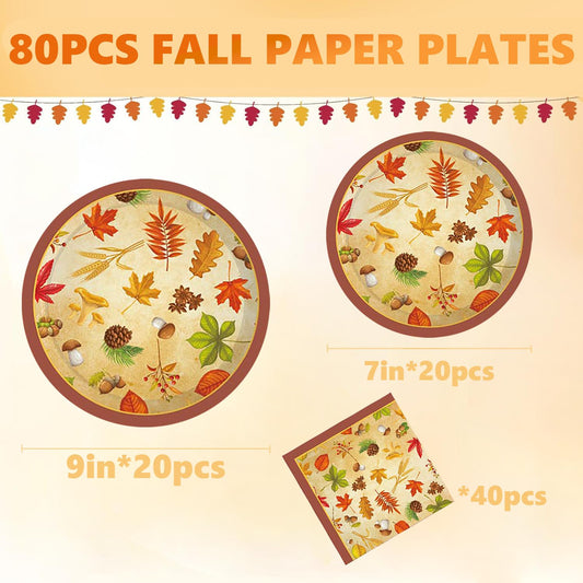 ♻Thanksgiving Disposable Paper Plate Set-20 set