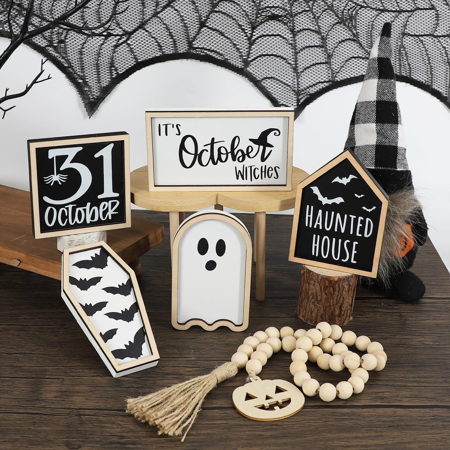 👻6PCS Halloween Tiered Tray Decor(Tiered Tray NOT Included)