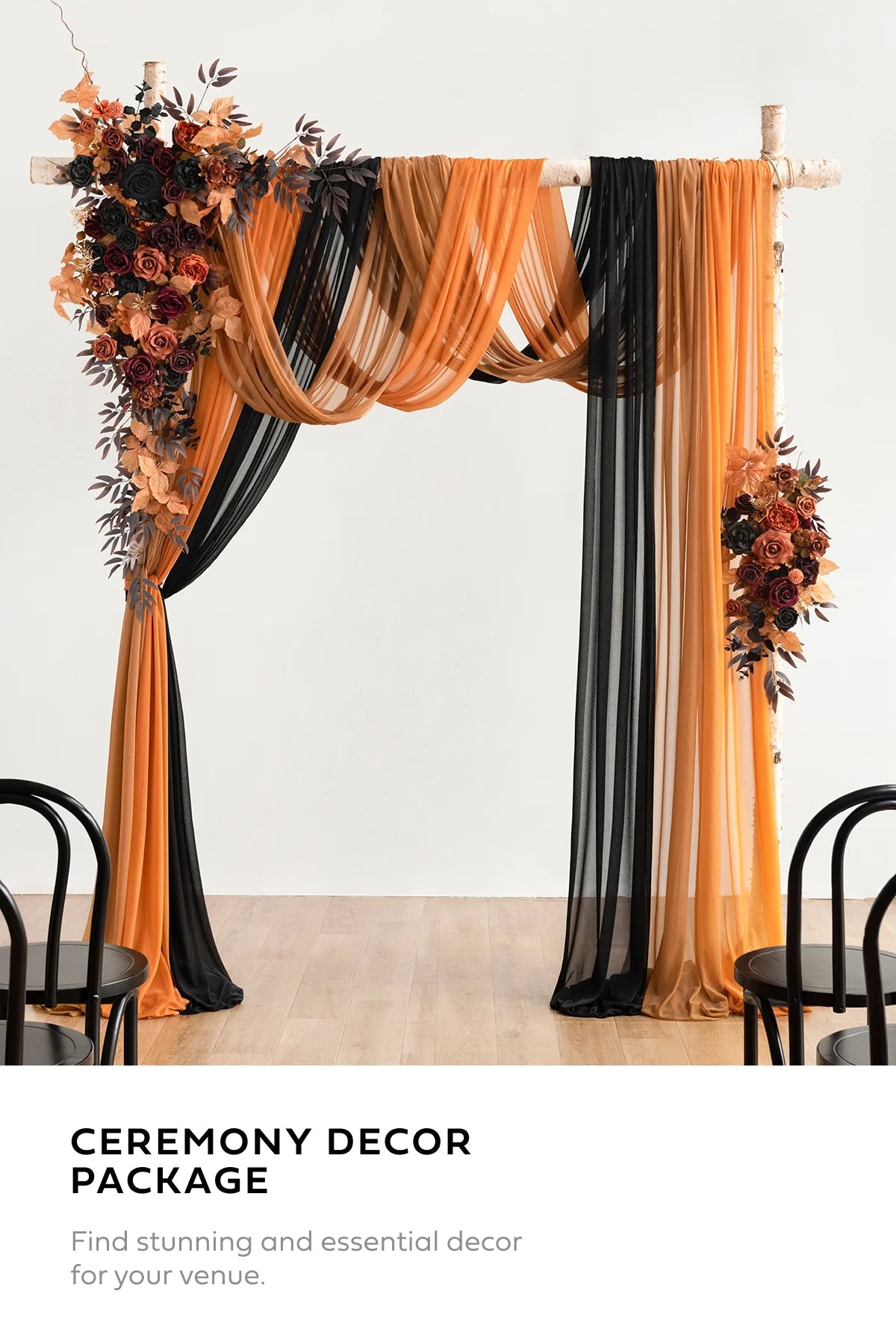 👰Wedding Flower Packages in Black & Pumpkin Orange