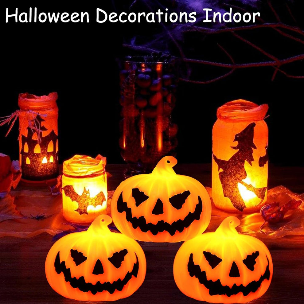 2.2in Mini Carved Jack Halloween Pumpkin Light（3pack）