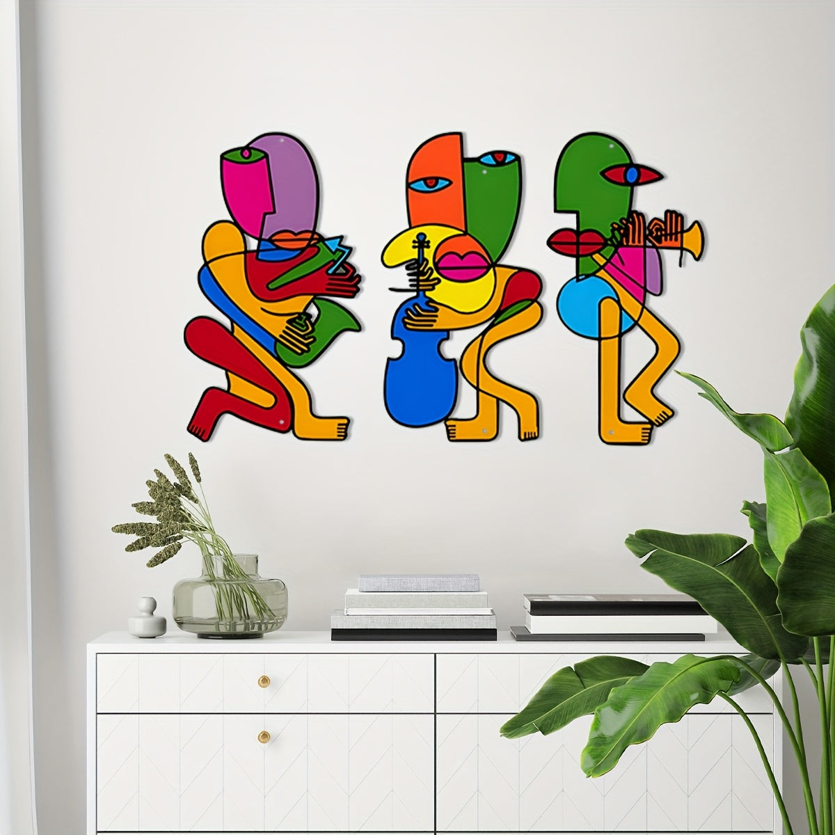 🎇Colorful Abstract Picasso Style Metal Wall Sculpture