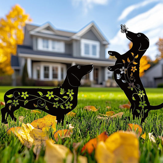 🐾Dachshund Rust Proof Metal Garden Stakes - Outdoor for Yard & Patio🍂
