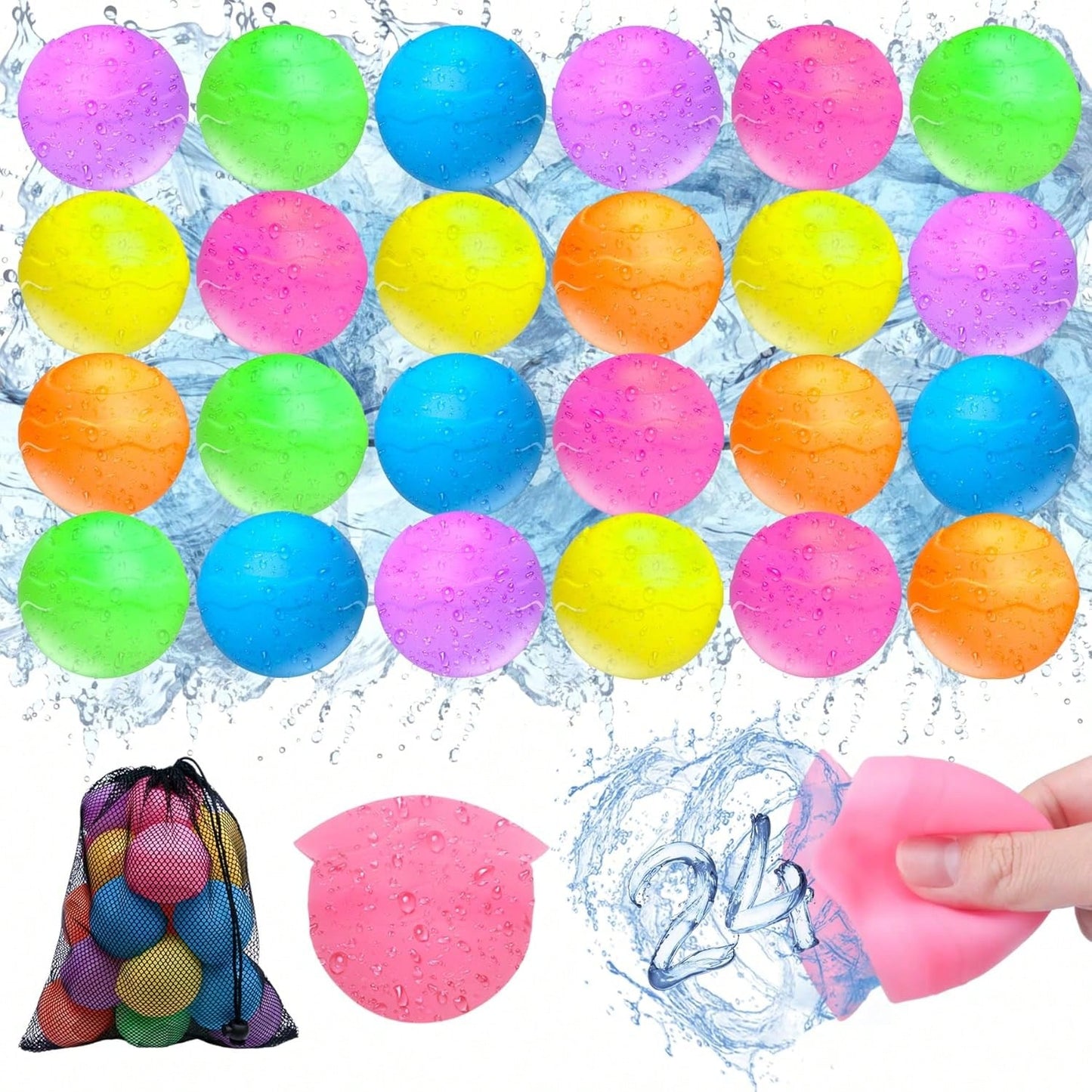 🤷‍♂️Reusable Water Balloons -Summer Pool Toys Water for Backyard Lawn Beach