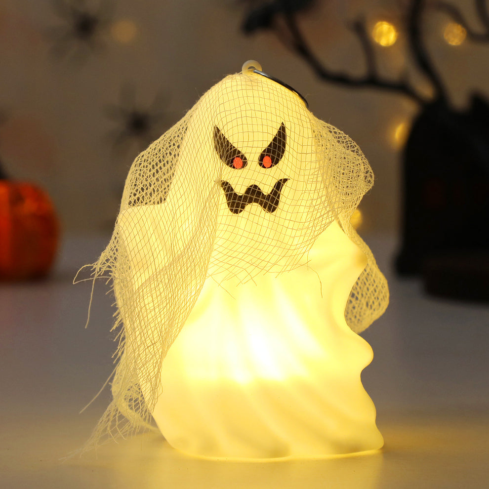 4 Pack Halloween Ghost Night Lights - Expressional Spooky Spirits with Warm Glow