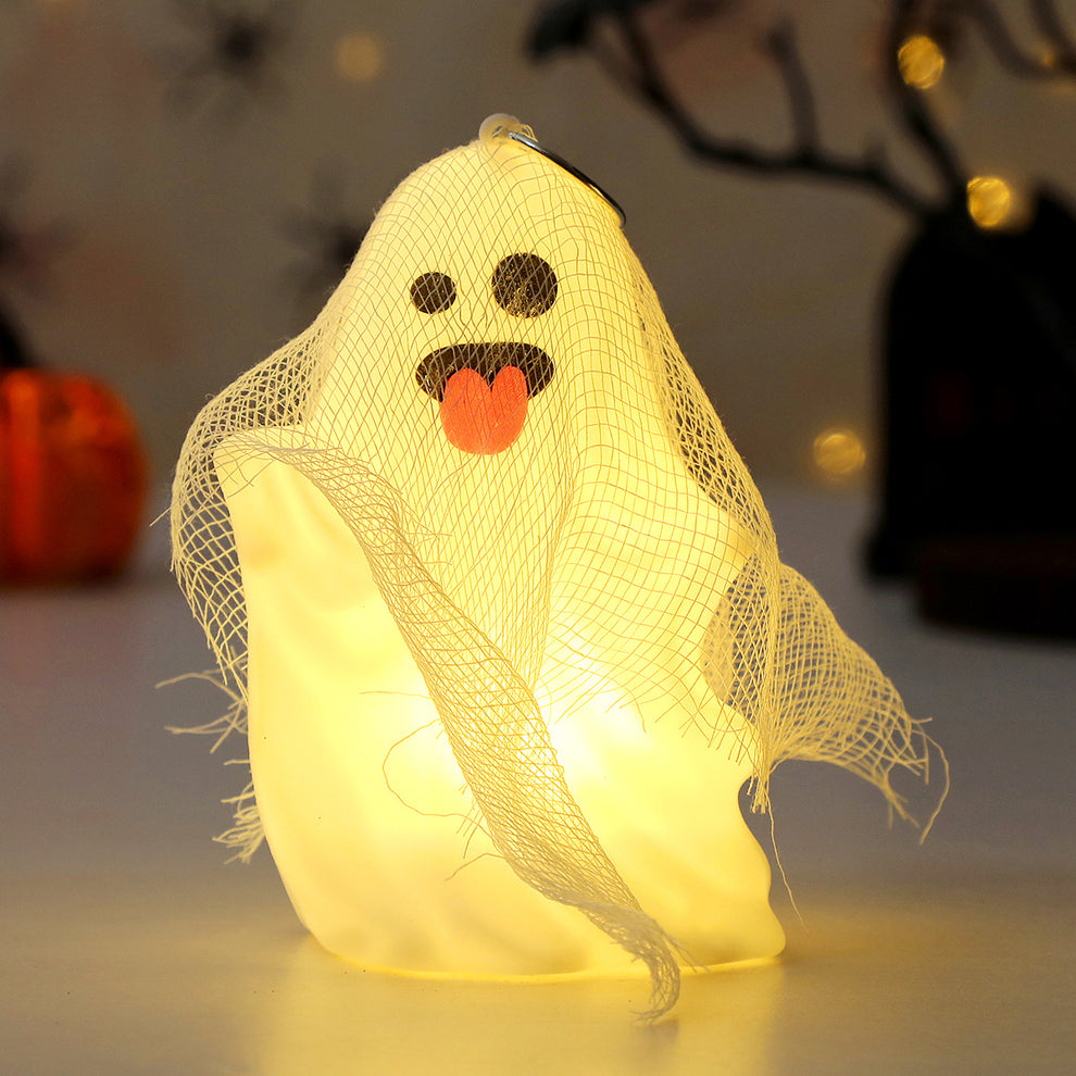 4 Pack Halloween Ghost Night Lights - Expressional Spooky Spirits with Warm Glow