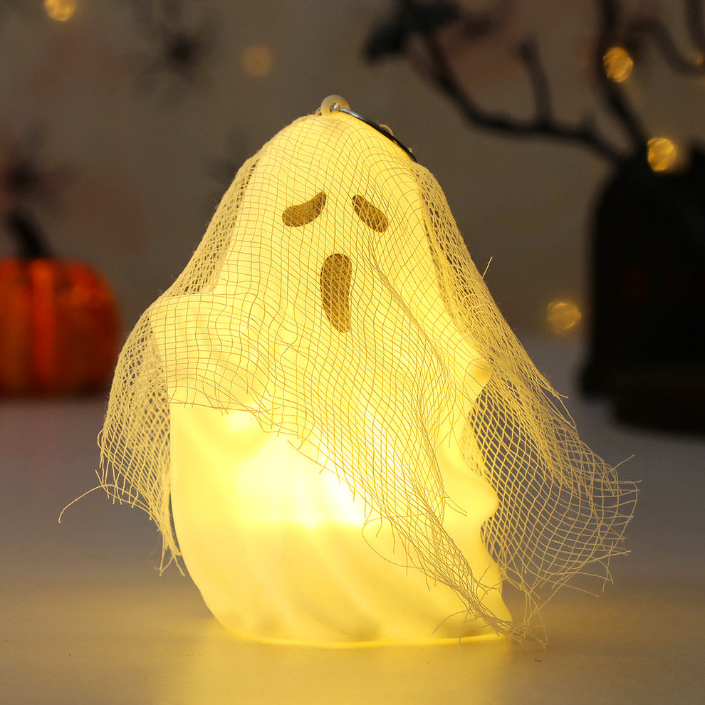 4 Pack Halloween Ghost Night Lights - Expressional Spooky Spirits with Warm Glow