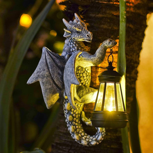 Solar Dragon Tree Hugger Lantern – Garden Decor