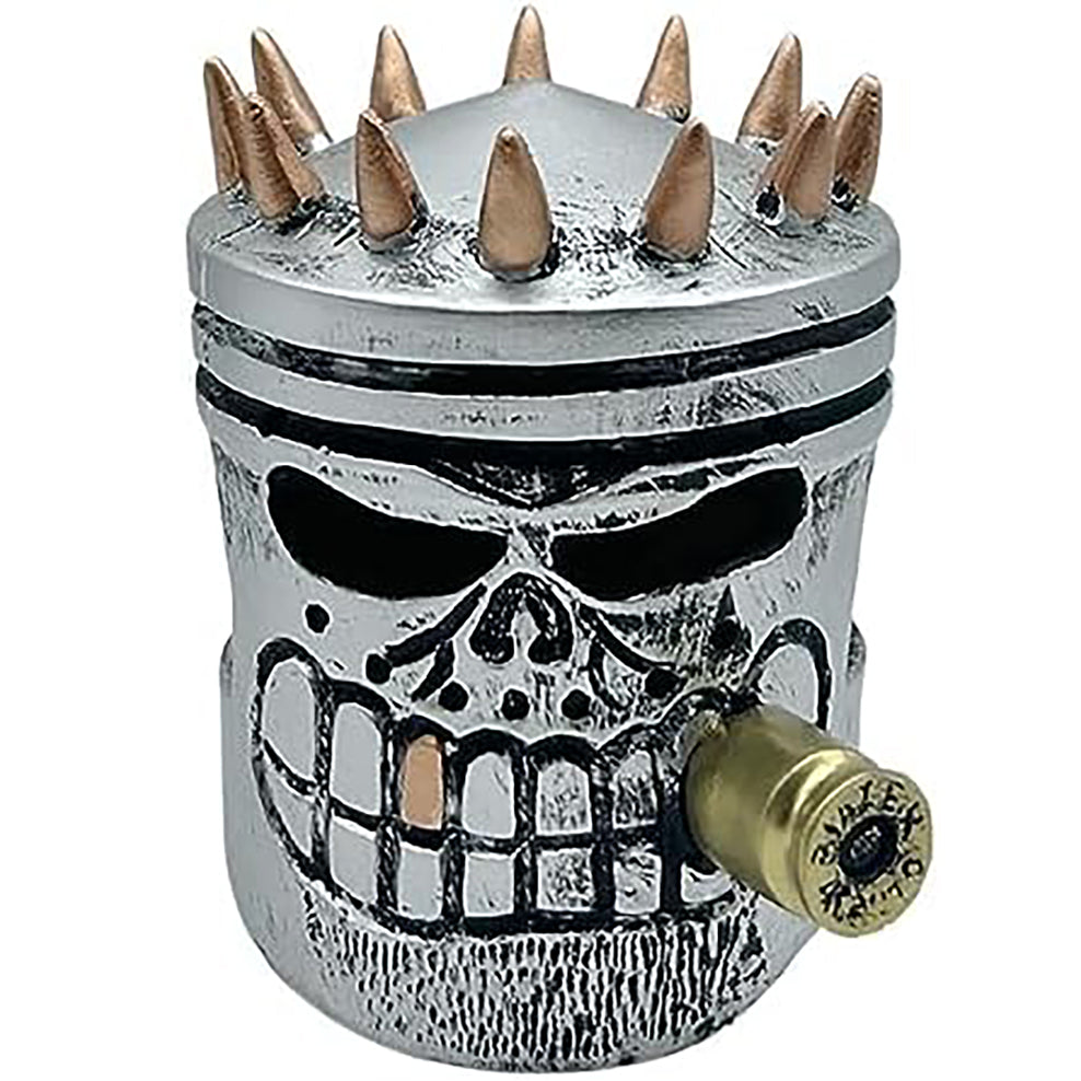 Piston Posse – Custom Skull Sculpture on Gear Base