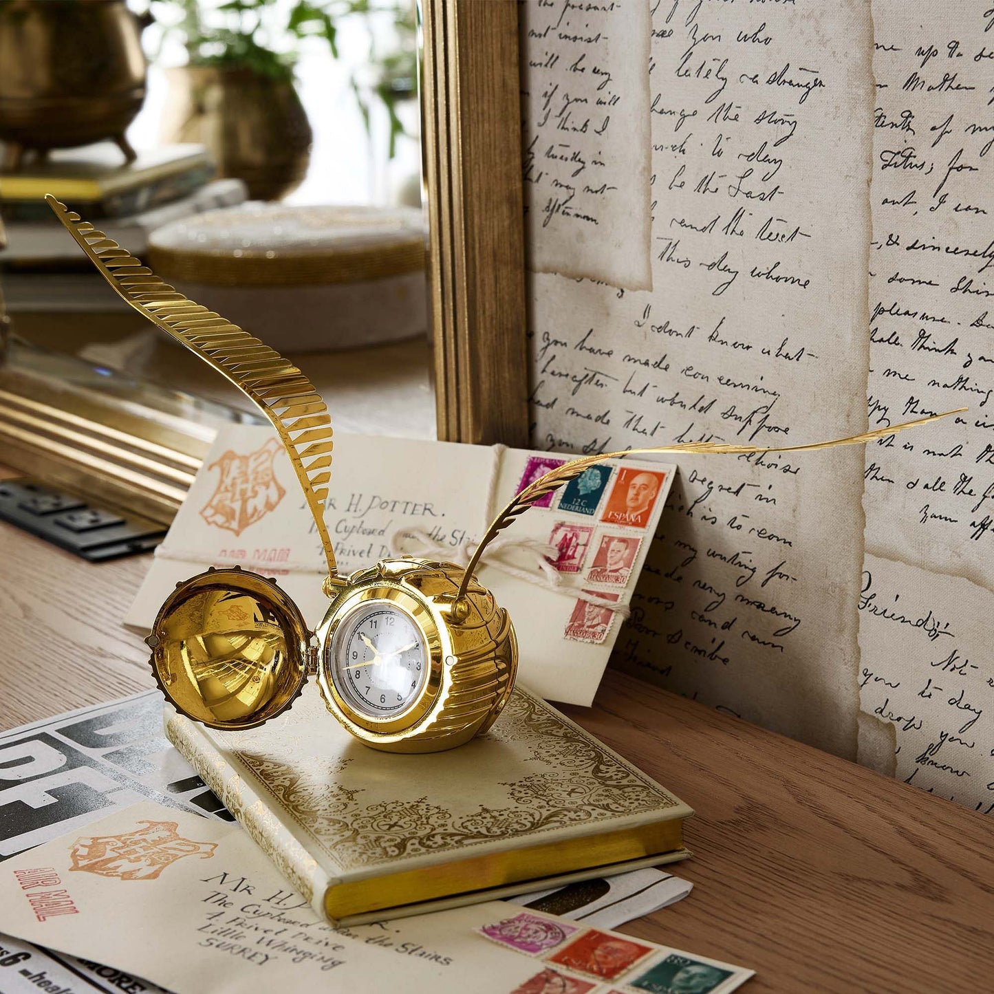 Golden Snitch Desk Clock - Magical Harry Potter Collectible Alarm Clock