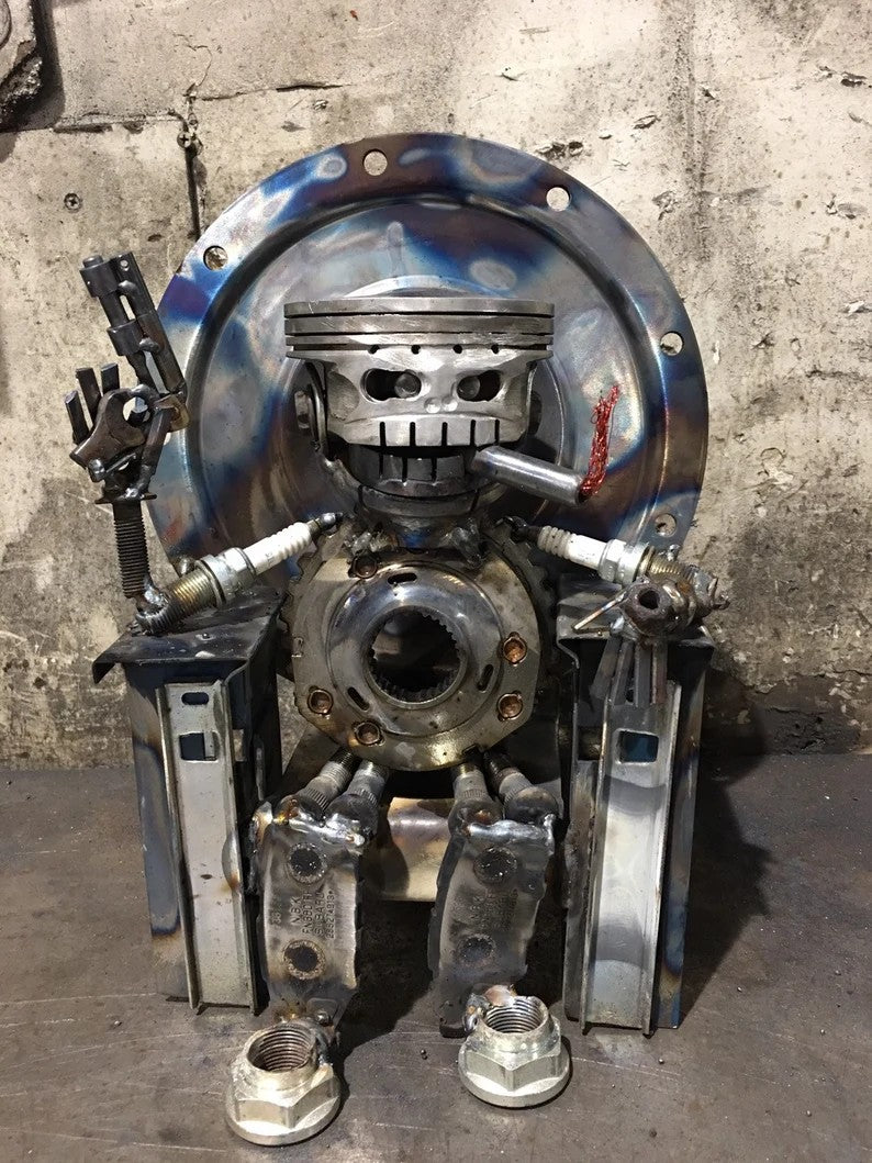 Handmade "Big Boss" Piston Robot Sculpture