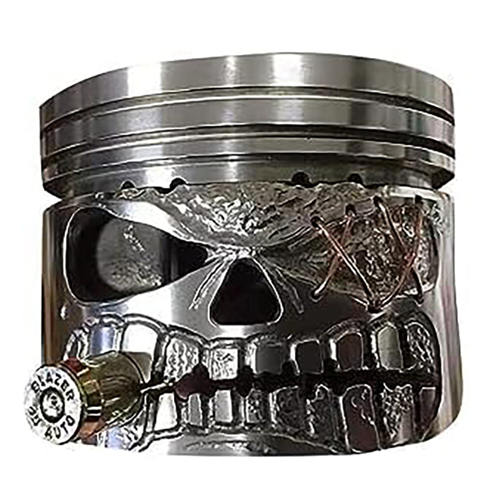 Piston Posse – Custom Skull Sculpture on Gear Base