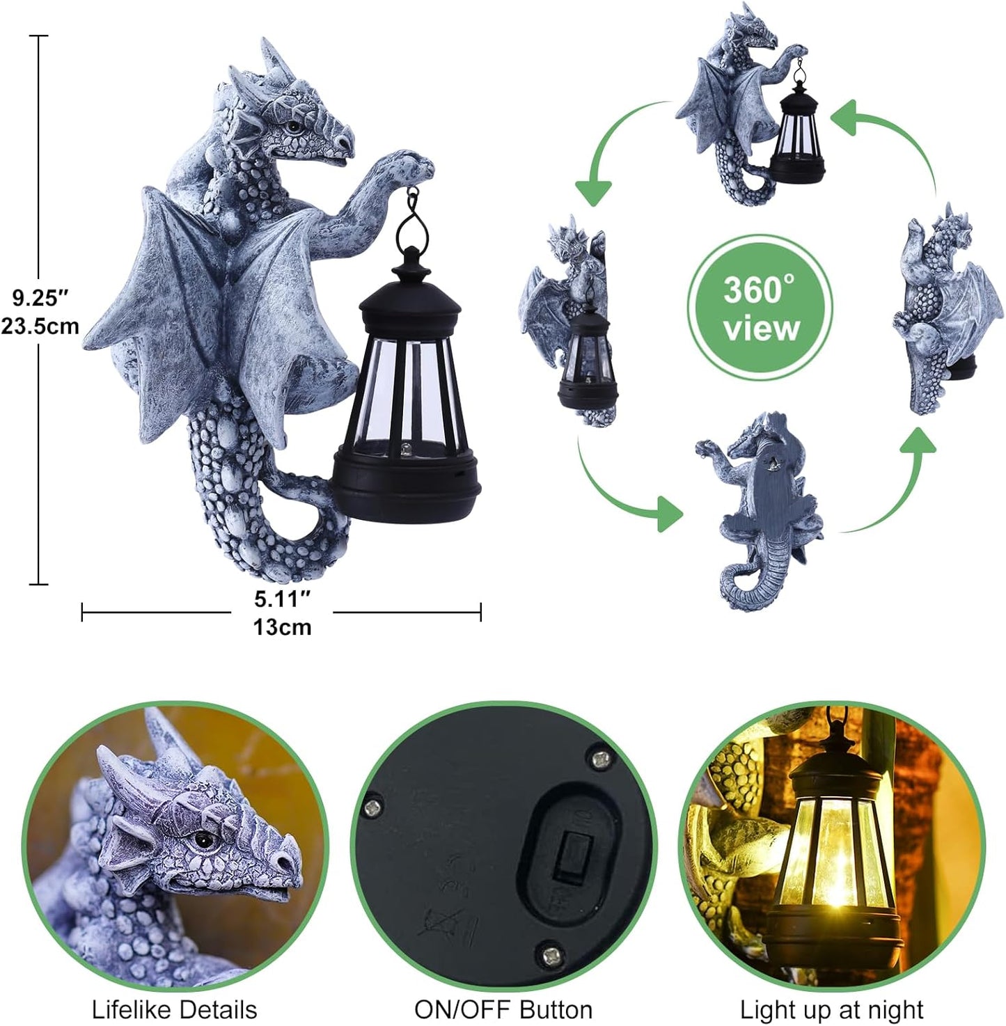 Solar Dragon Tree Hugger Lantern – Garden Decor