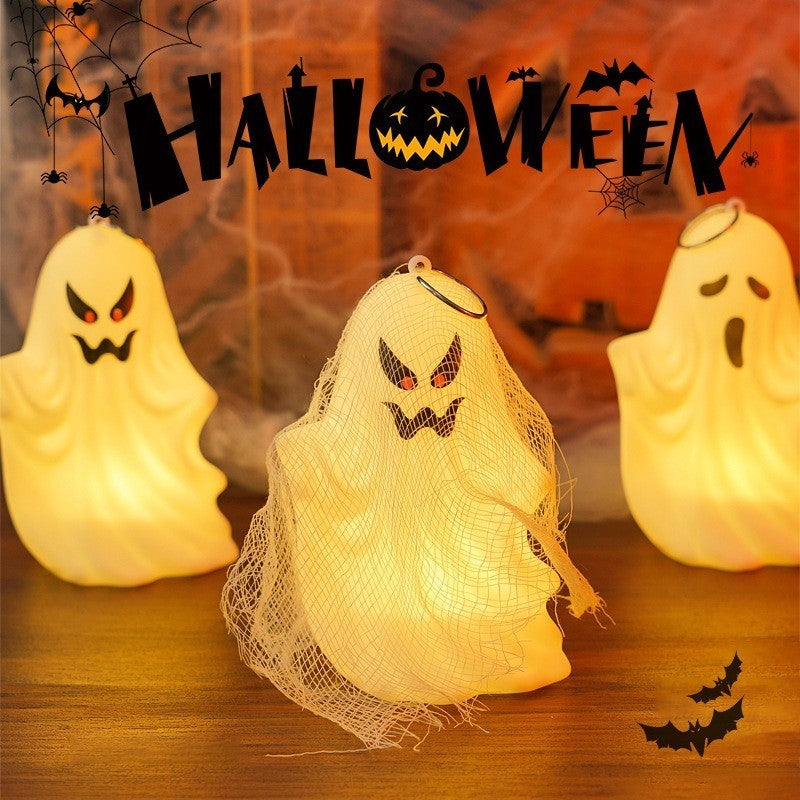 4 Pack Halloween Ghost Night Lights - Expressional Spooky Spirits with Warm Glow