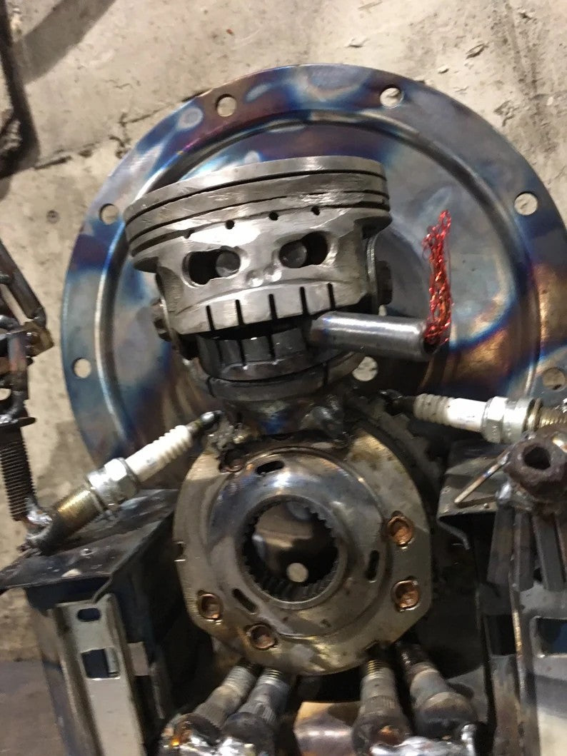 Handmade "Big Boss" Piston Robot Sculpture