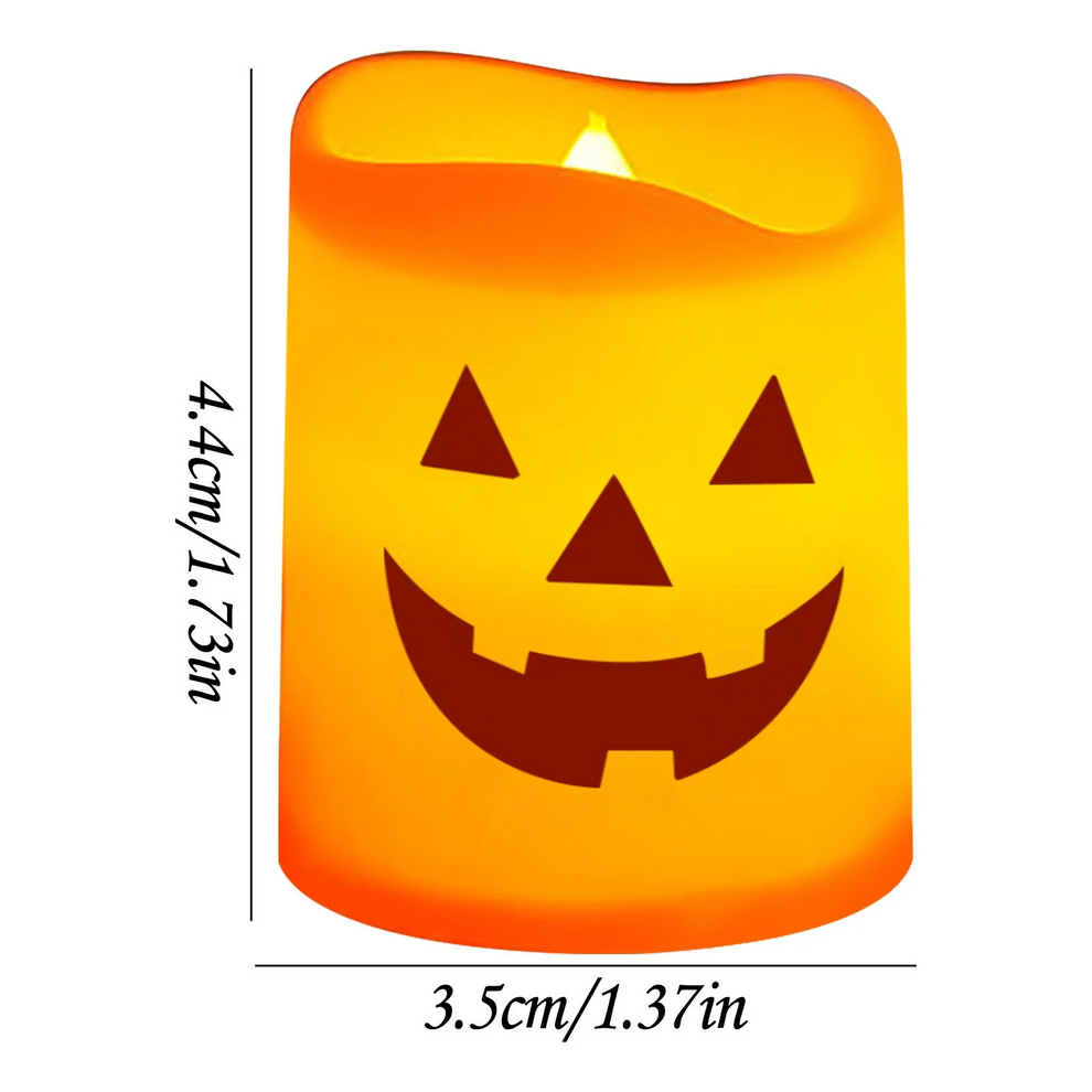 6 Pack-Halloween Flickering LED Pumpkin Candles