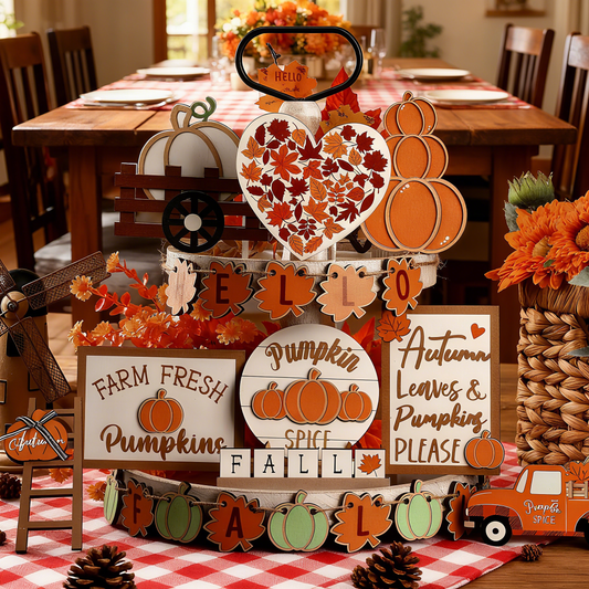 🐔Autumn home table decoration Halloween Thanksgiving scene decoration