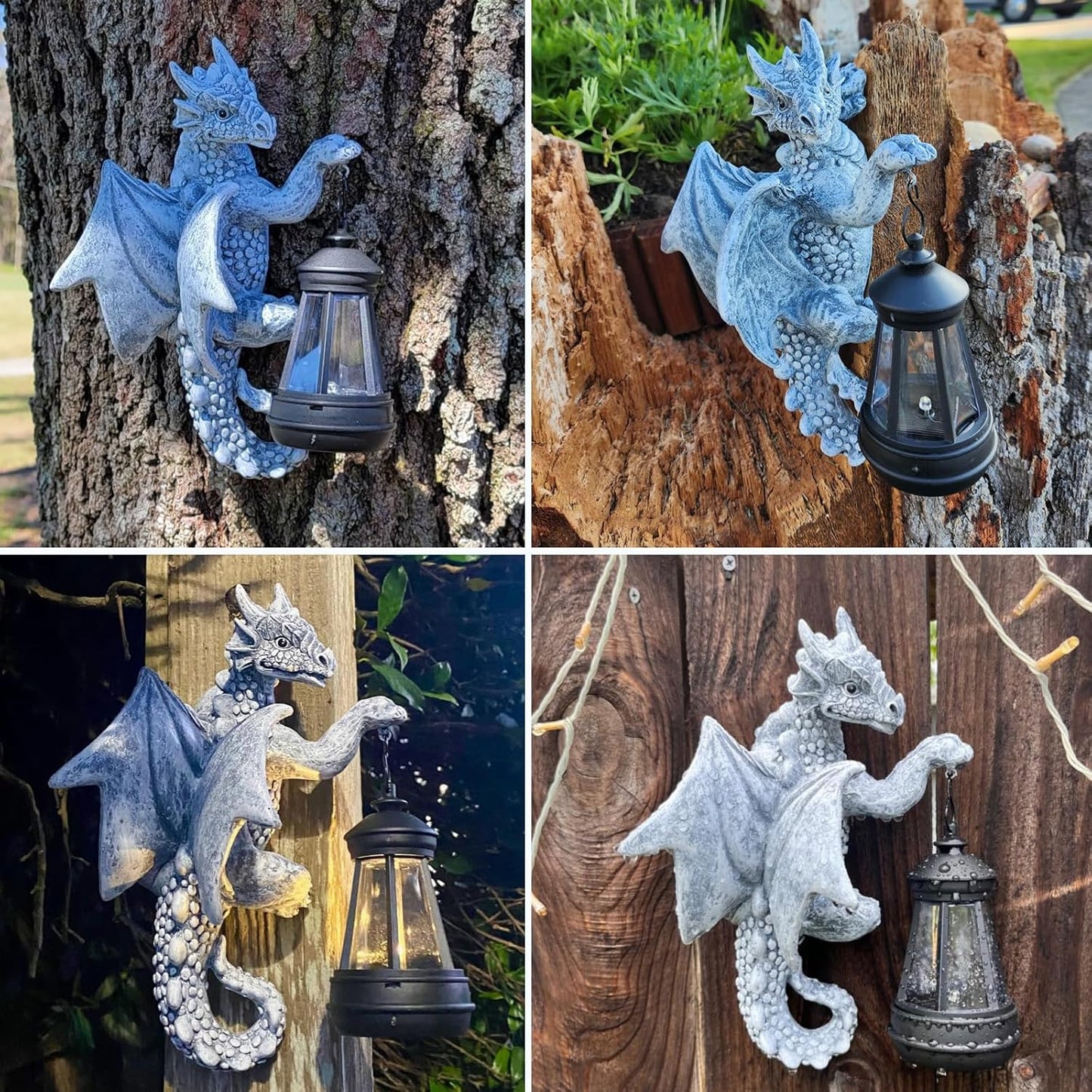Solar Dragon Tree Hugger Lantern – Garden Decor