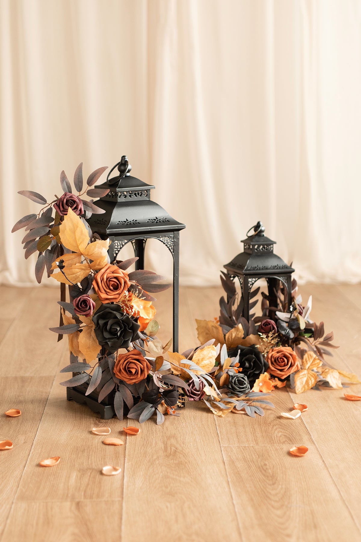 👰Wedding Flower Packages in Black & Pumpkin Orange