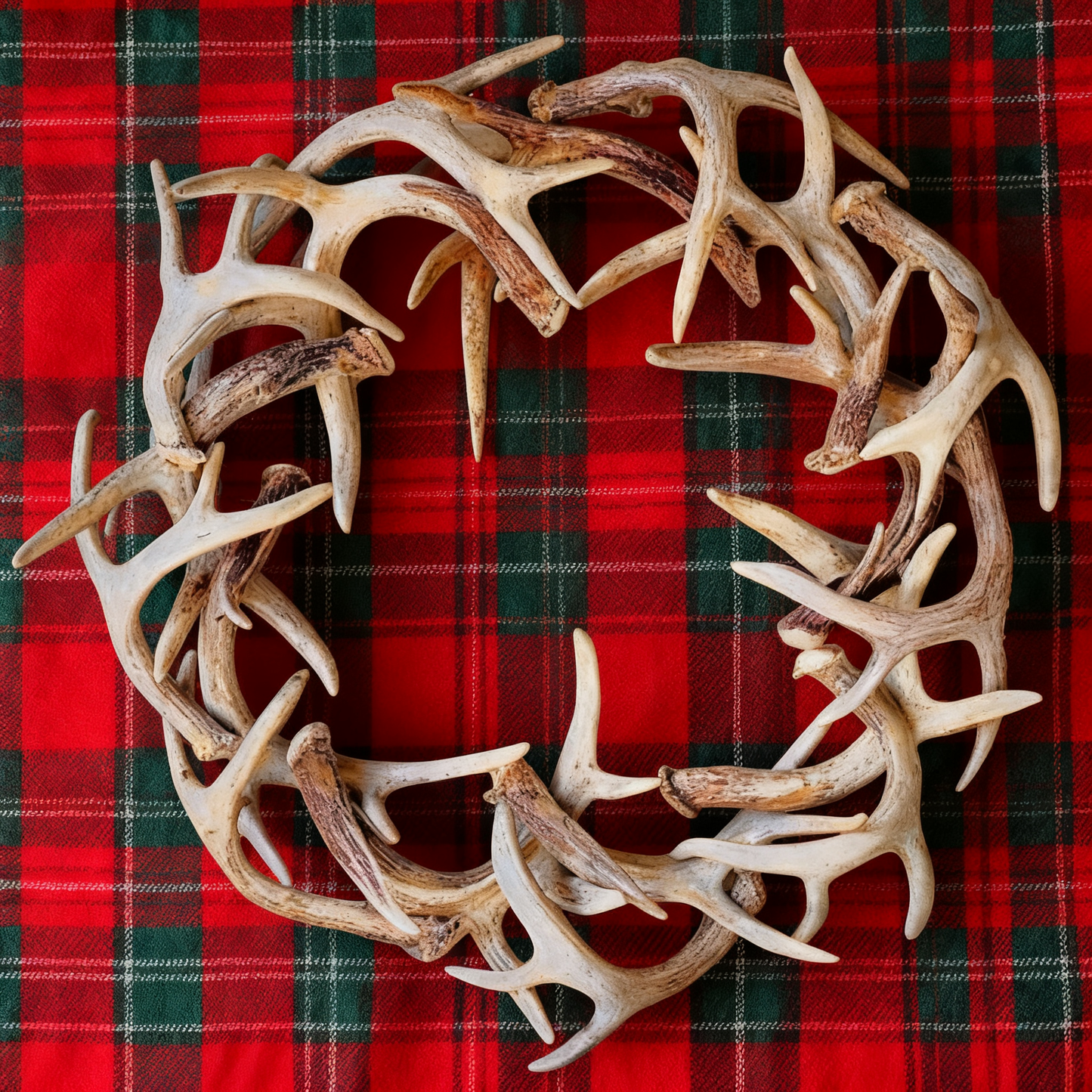 🌲🦌Handmade Rustic Farmhouse Antlers Wreath Staghorn Garland✨