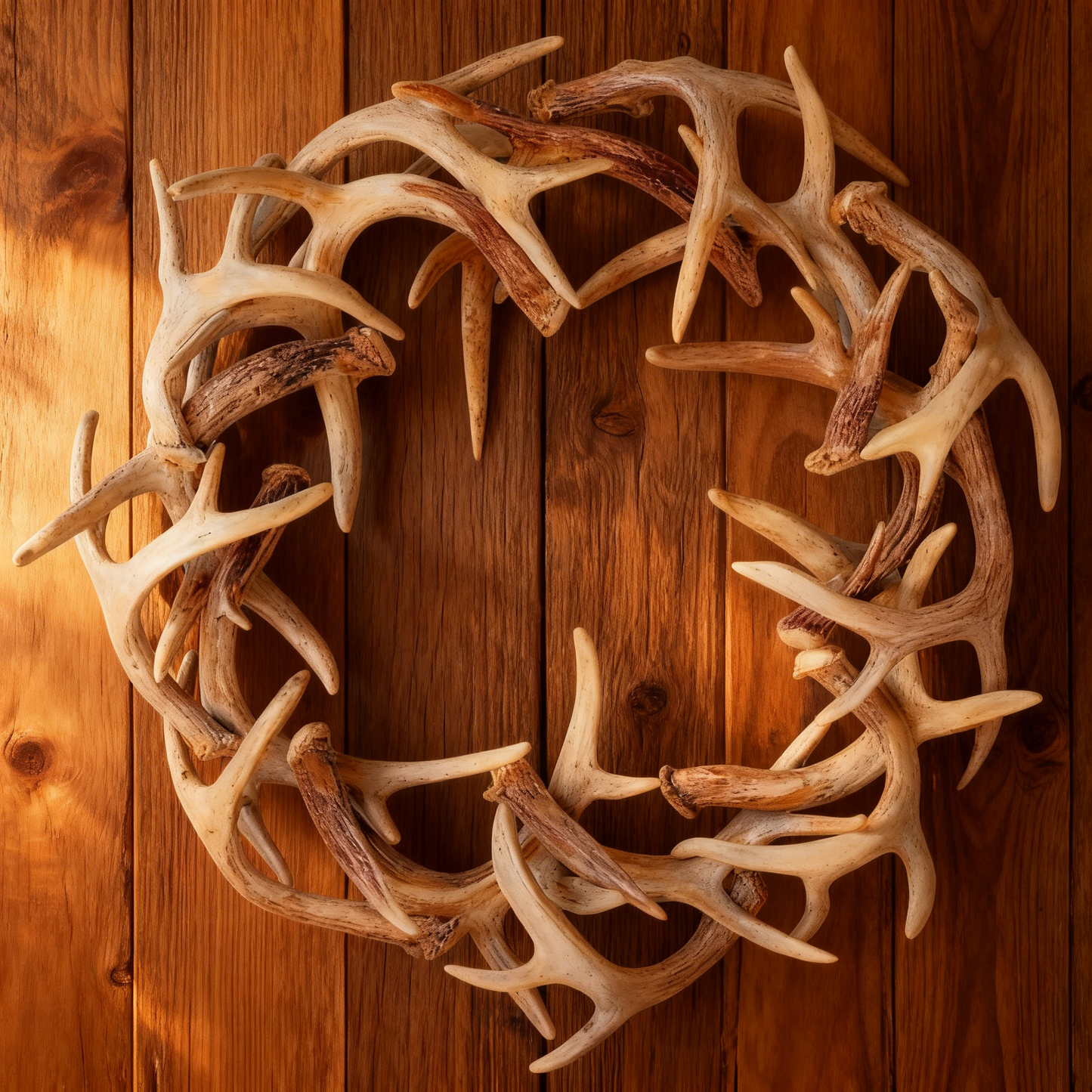 🌲🦌Natural antler Christmas wreath rustic-style fireplace ornament