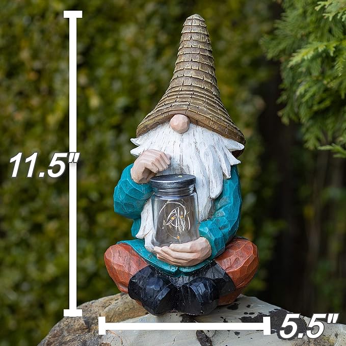 ✨Outdoor Garden Firefly Jar Gnomes Solar Light-Decorations for Yard, Lawn, Patio
