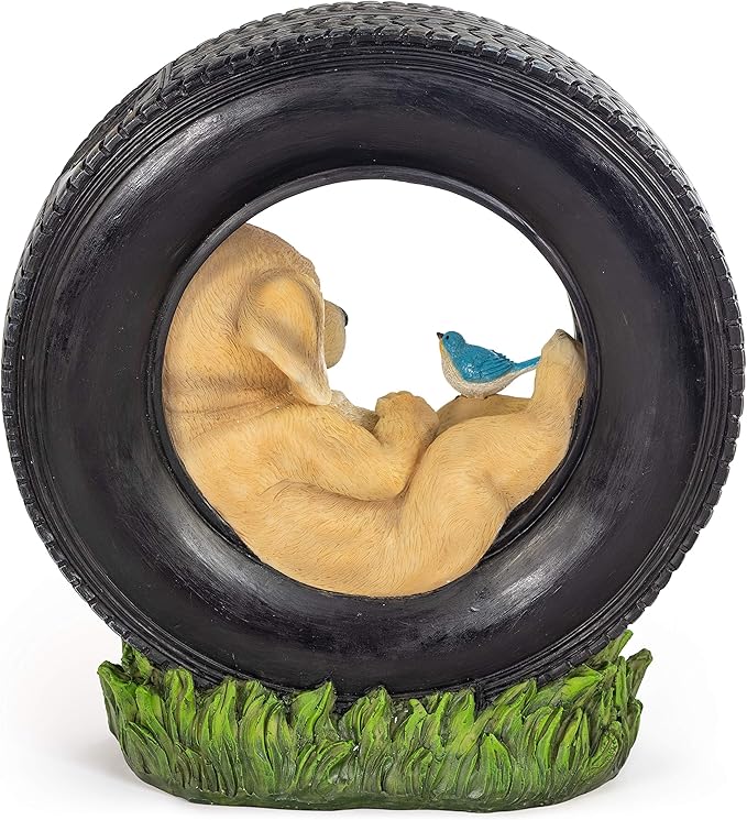 🐶Welcome Home Garden Puppy Dog Statue Solar Powered LED for Patio/Yard & Lawn