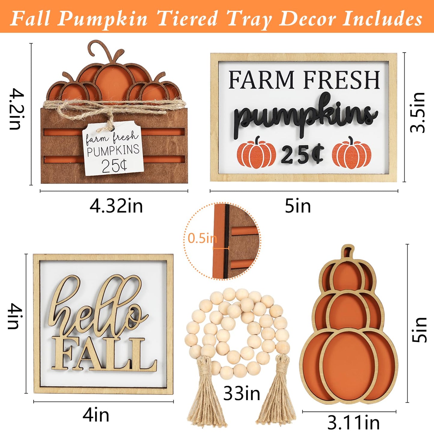 👻6PCS Halloween Tiered Tray Decor(Tiered Tray NOT Included)