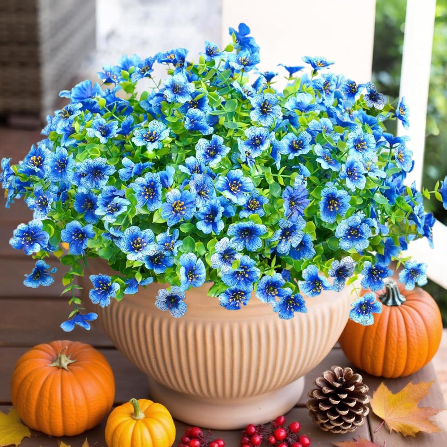 💐Artificial UV-resistant flowers: suitable for patios, porches and balconies