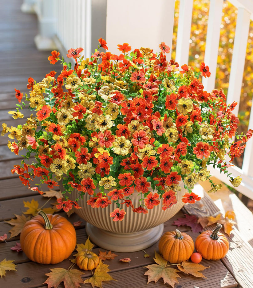 💐12 Set Artificial UV-resistant flowers: colorful suitable for porches and balconies