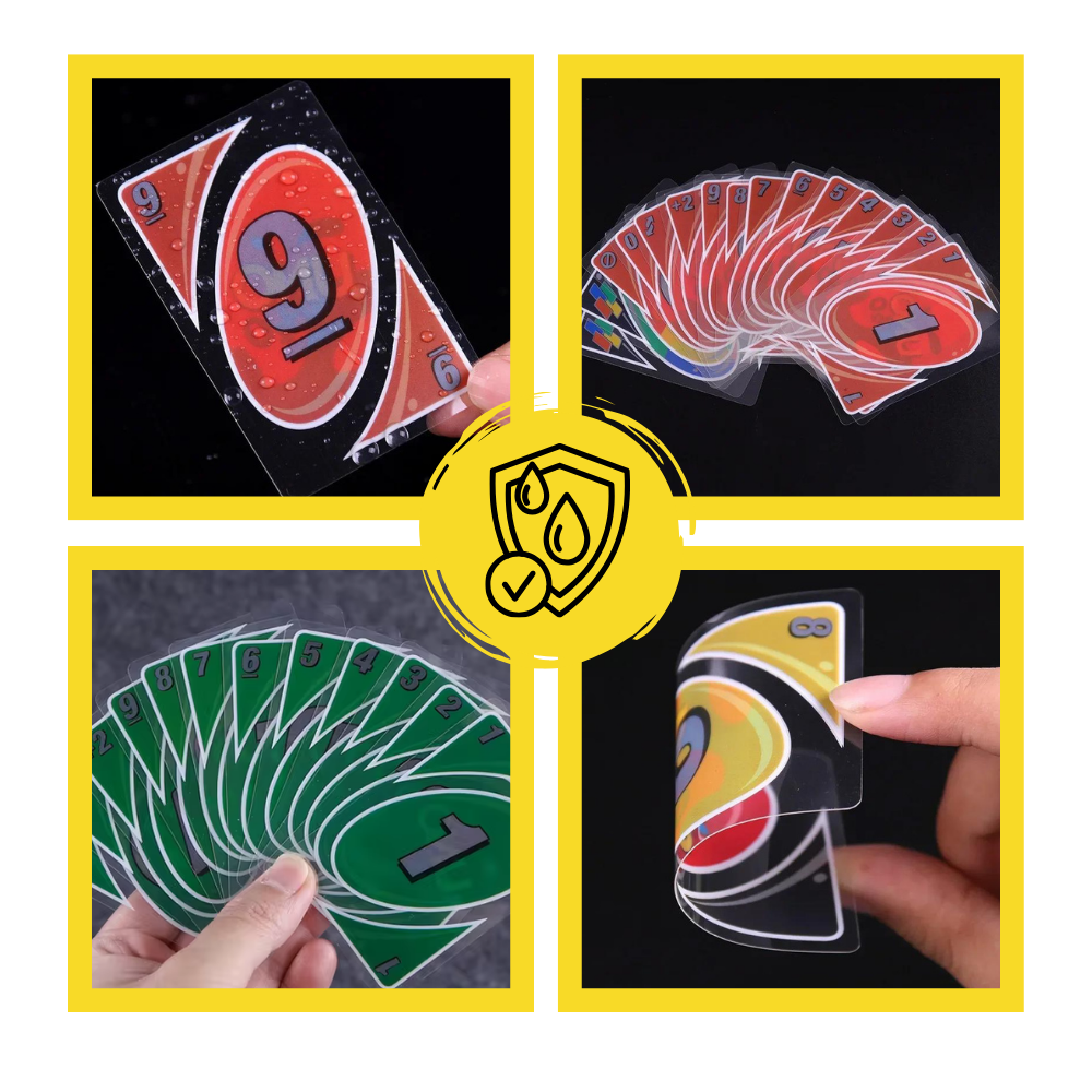 ✨UNO Card Game with Waterproof Cards and Portable Clip for Travel, Camping