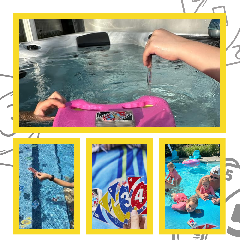 ✨UNO Card Game with Waterproof Cards and Portable Clip for Travel, Camping