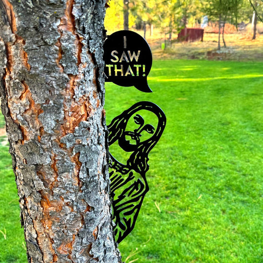 ✝️Saw That Funny Jesus Metal Sign